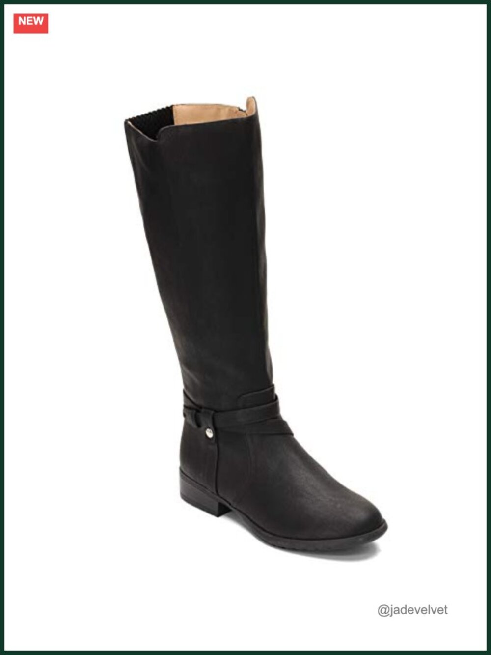 Womens Faux Leather Knee High Riding Boots Block Heel Comfort